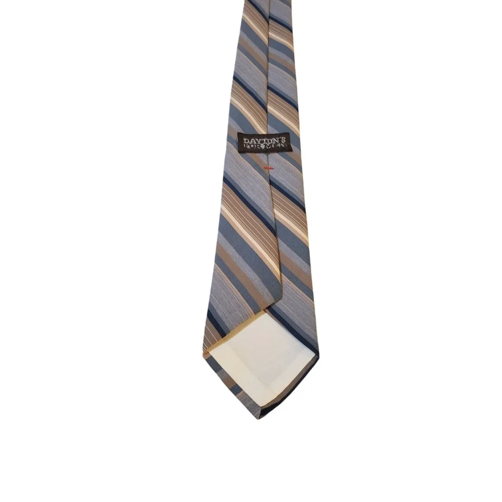 Vintage Diagonal Striped Dayton's Men's Store‎ Blue Tan 70's 80's Retro Neck Tie